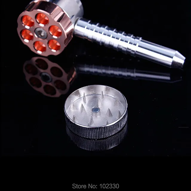 Revolver Pipe Weed Grinder Six Shooter Pipe Smoking Creative Tobacco