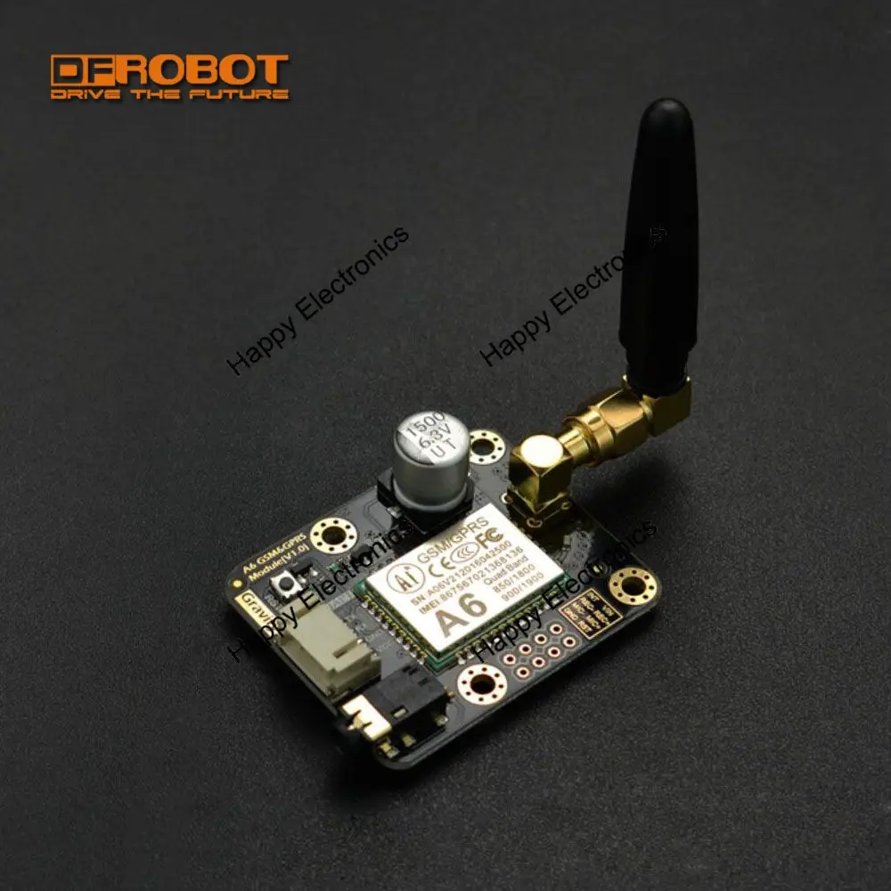 

DFRobot Gravity Series UART A6 GSM & GPRS Module for outdoors IoT Internet of Things compatible with Arduino + Raspberry Pi etc.