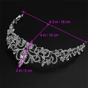 

TinkSky Wedding Tiara Rhinestones Crystal Bridal Headband Pageant Princess Crown