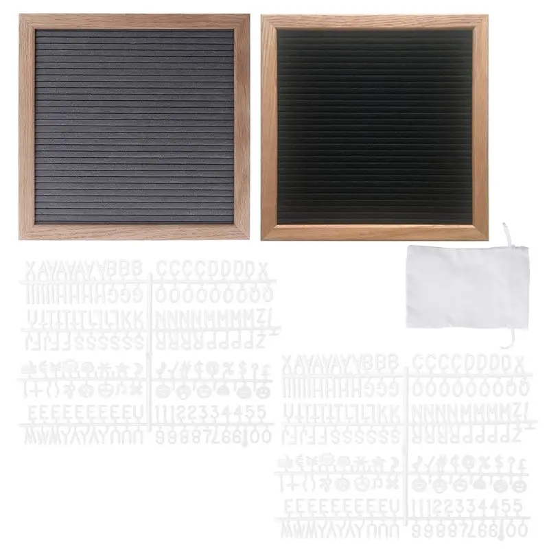 

1 Pack Felt Letter Message Board Oak Frame White Letters Symbols Numbers Characters Bag New