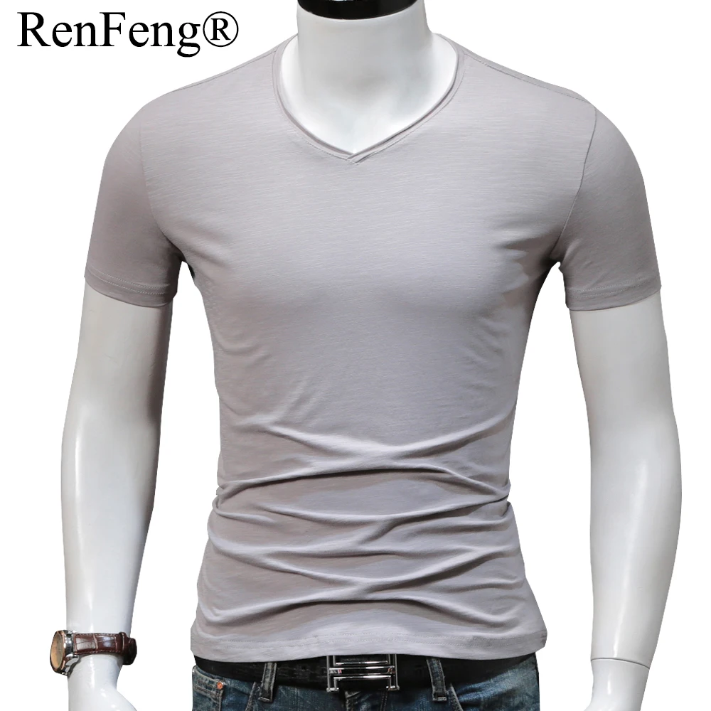 Men's Short Sleeve t shirt men Casual T-Shirts Summer Solid Color Cotton Slim Fit Men Tees Tops Basic Style Fitness Male TShirt (6)