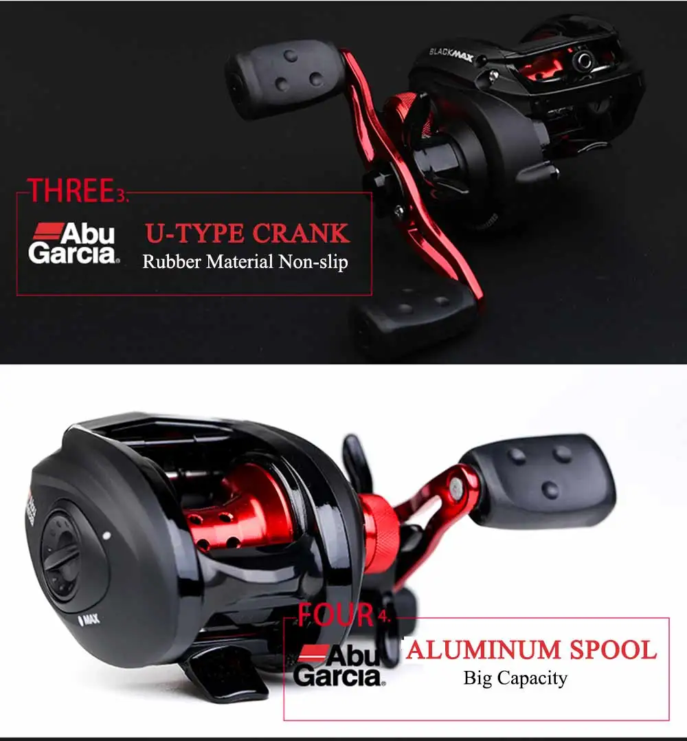 Abu Garcia Black Max Низкопрофильная катушка для Baitcast BMAX3 катушка для капель воды правая/левая алюминиевая катушка для рыбной ловли Максимальное сопротивление 8 кг