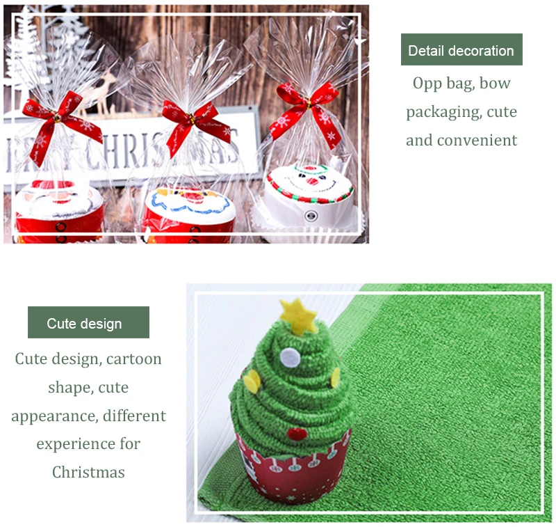 Рождественское Новогоднее мультяшное полотенце для детей, подарки, креативное полотенце для торта, рождественское полотенце, подарочный набор, Хлопковое полотенце Санта-Клауса, s Декор