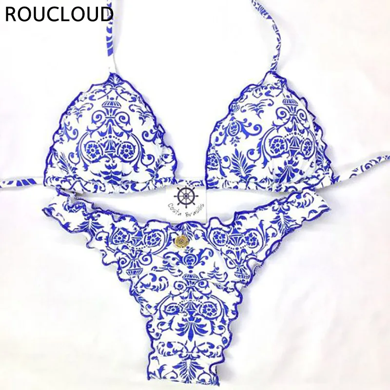 Halter Bikini 2018 Sexy Swimwear Women Swimsuit Print Brazilian Bikini Set Bandage Swinsuit Female Ladies Beach Bathing Suit Halter Bikini 2018 Sexy Swimwear Women Swimsuit Print Brazilian Bikini Set Bandage Swinsuit Female Ladies Beach Bathing Suit