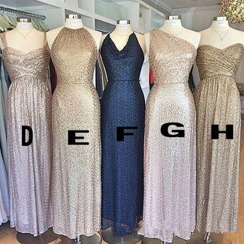 Rose Gold Sequins Bridesmaid Dresses ...