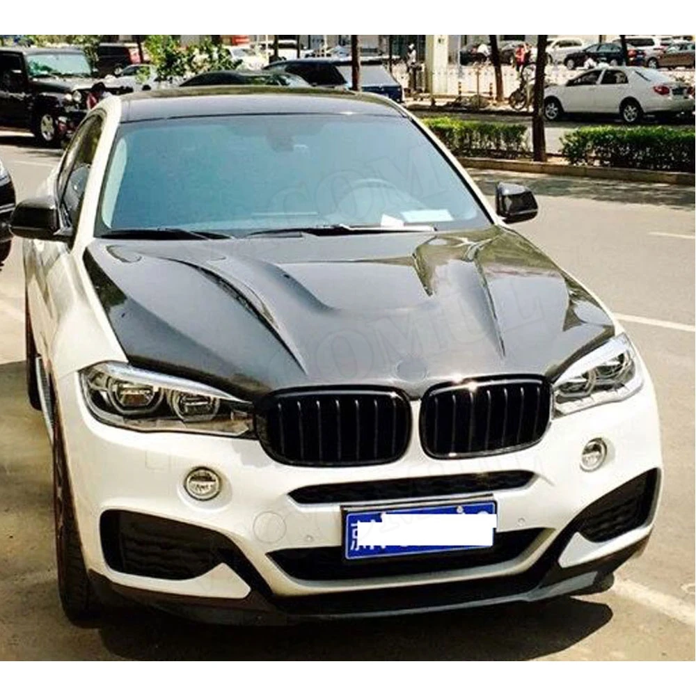 Передняя крышка капота двигателя из углеродного волокна для BMW X5 X6 2007-2013 крышка капота автомобиля