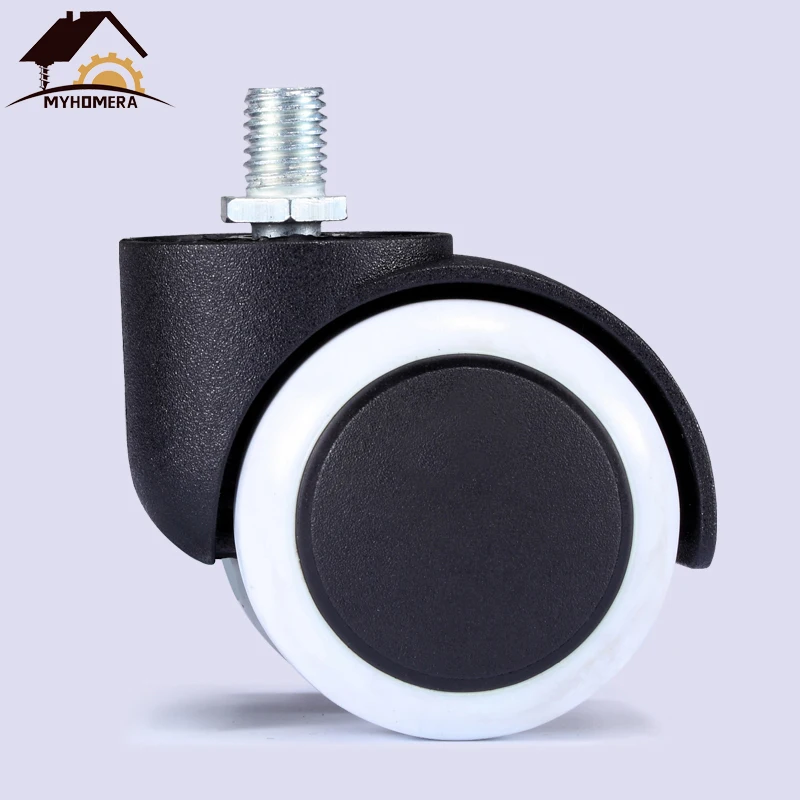 Myhomera 2 "50 kg universal mudo cadeira de escritório rodízio roda giratória rodízio rodas de substituição rolo de borracha parafuso/clique-em-1