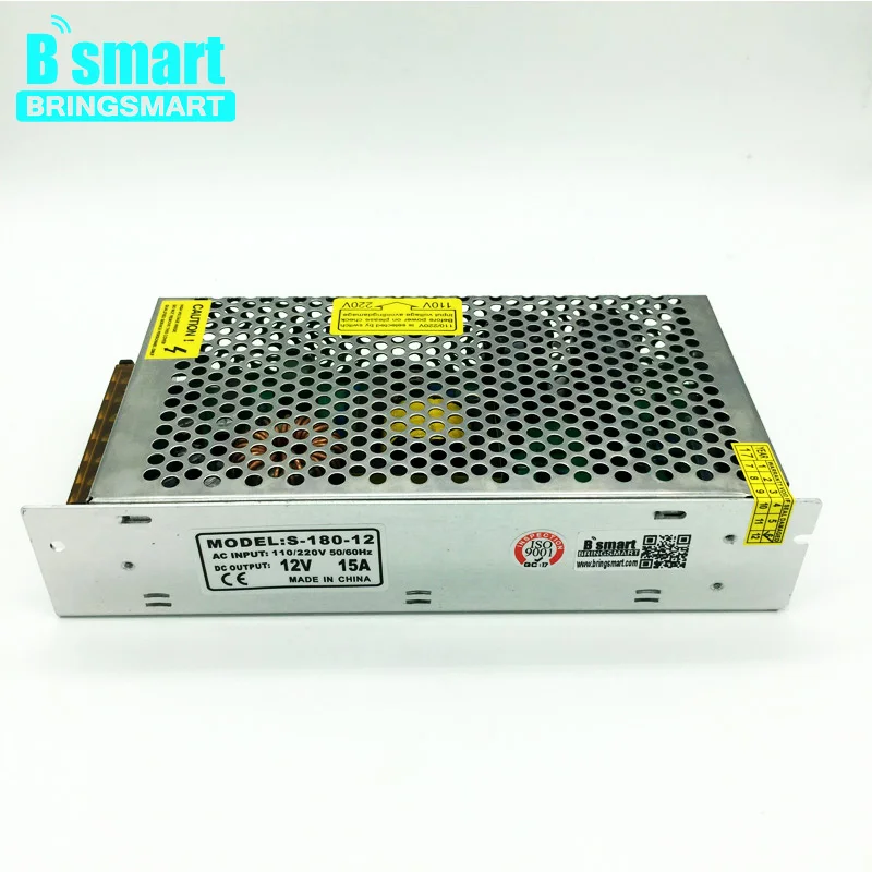 Bringsmart AC/DC трансформатор адаптер питания 2 провода выход 110v 220v до 12v 15A DC адаптер питания