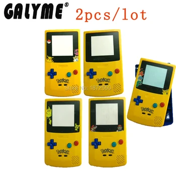 

2pcs/lot For Pocket Monsters Upper Yellow Down Blue Limitd Version For GameboyColor Game Console Housing Case Pack Boy Shell