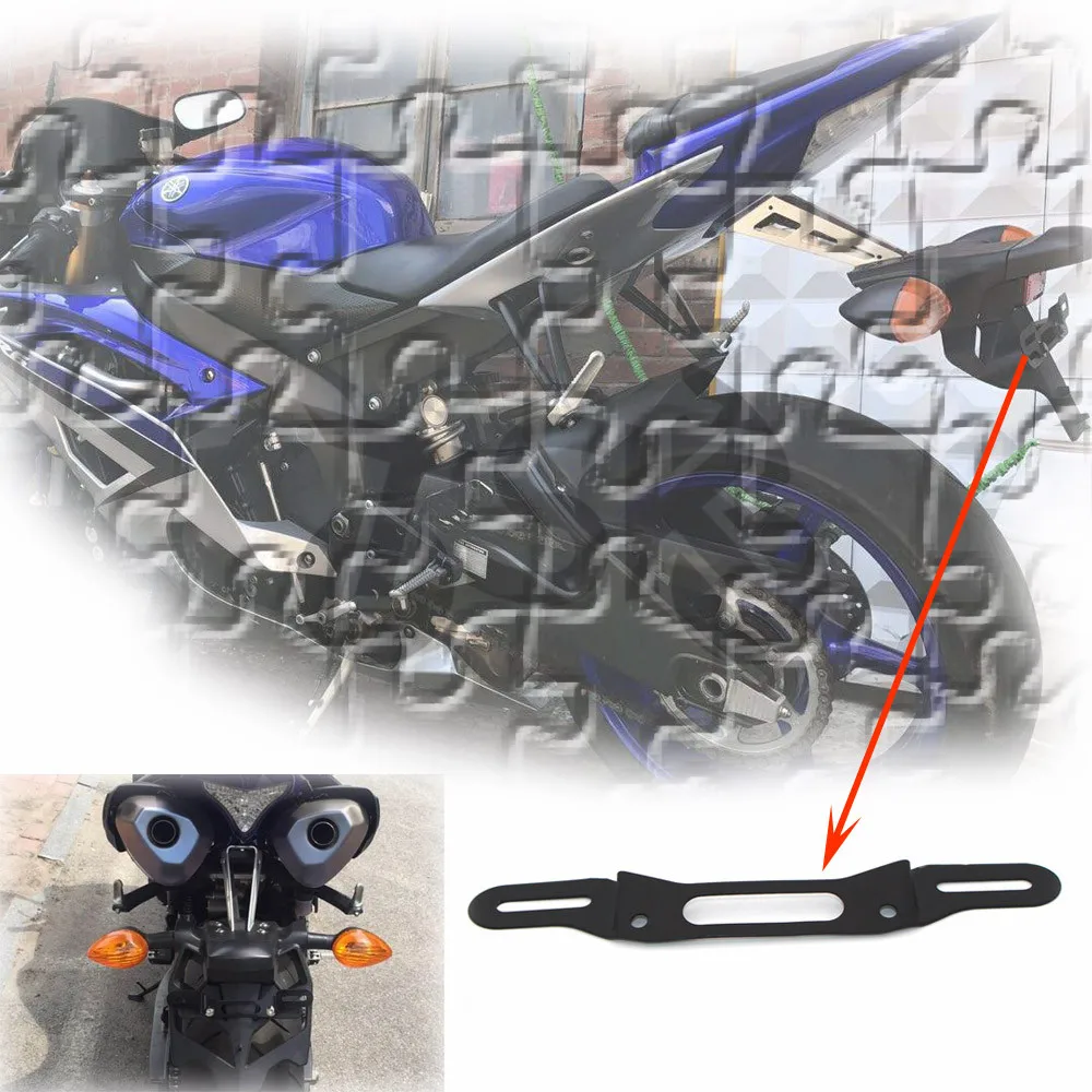 

For YAMAHA YZF R1 YZF-R1 YZF R6 YZF-R6 MT-09 FZ-09 Universal model Refitting the license plate of the rear fender plate holder