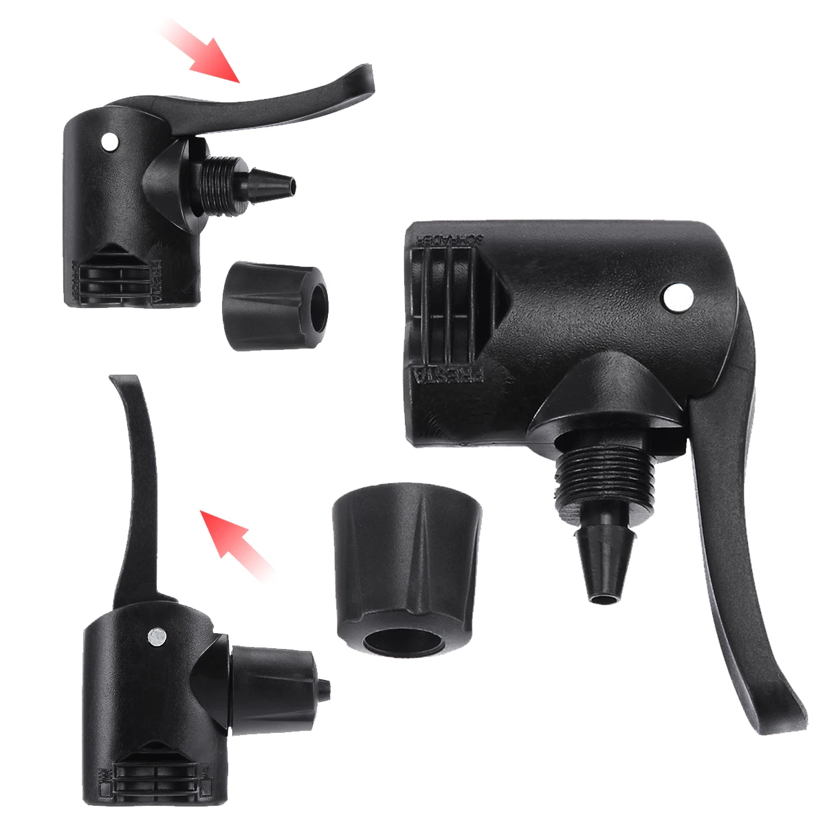 New Arrival Bicycle Cycle Tyre Tube Replacement Pump Dual Head Floor Air Pump Adapter Valve Bicycle Accessories