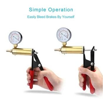

Hand Held Vacuum Pump Tester Set And Brake Bleeder Kit Car Motorbike Self Vacuum Pump Screw Adapter With Vacuum Gauge