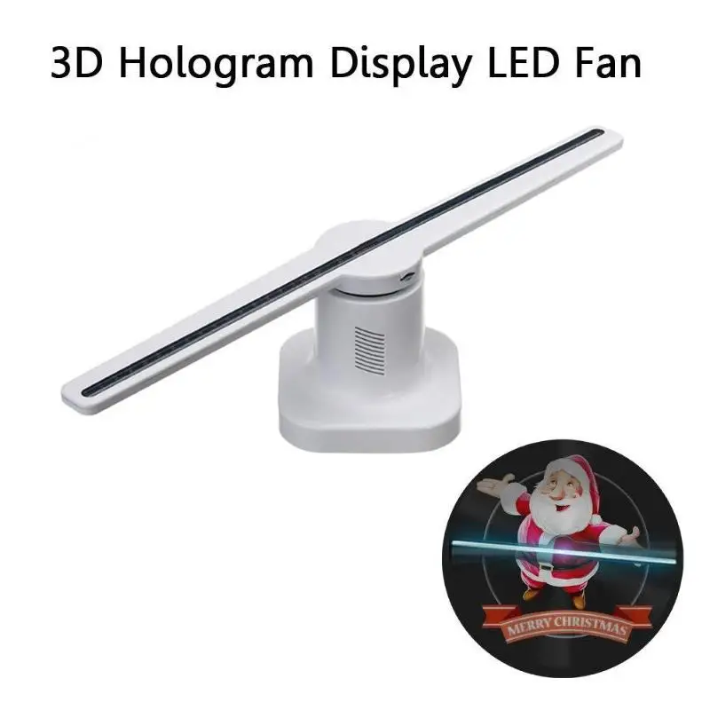 42 см 3D голографический проектор лампа светодиодный голографический рекламный дисплей вентилятор свет с 8 Гб карты памяти рекламная лампа