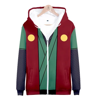 

Naruto clothes Jiraiya cos hot autumn and winter Zipper hooded sweatshirt coat unisex couple parent-child role-playing