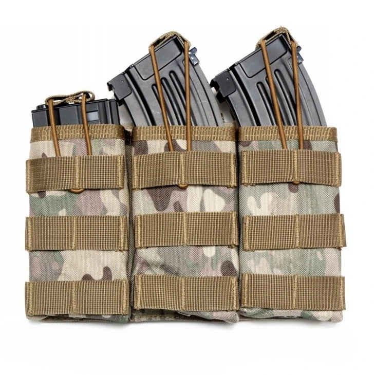 Тактический MOLLE тройной Открытый Топ подсумок быстро AK AR M4 FAMAS Mag военный чехол для пейнтбола страйкбол снаряжение