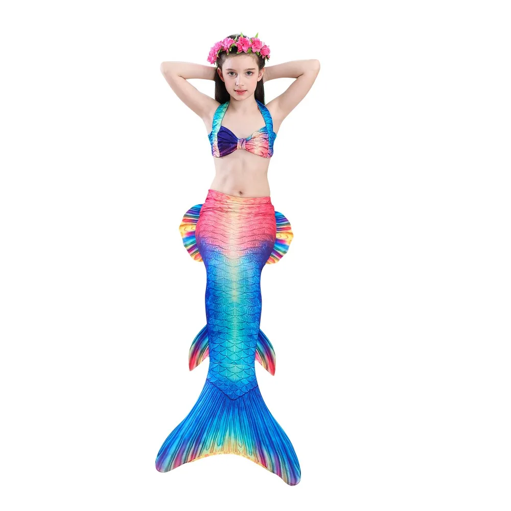 

2019 Children Mermaid Tails for Swimming Kids Girls Party Cosplay Mermaid Swimwear Tails Ariel Swimsuit With Monofin Fin Flipper