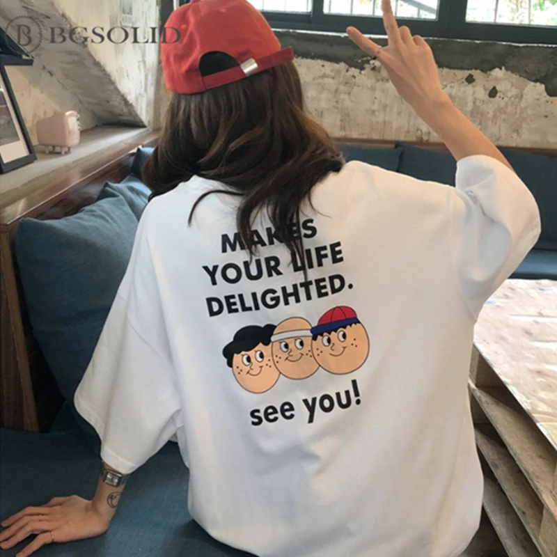 

2019 summer new cartoon pattern loose short-sleeved women's T-shirt