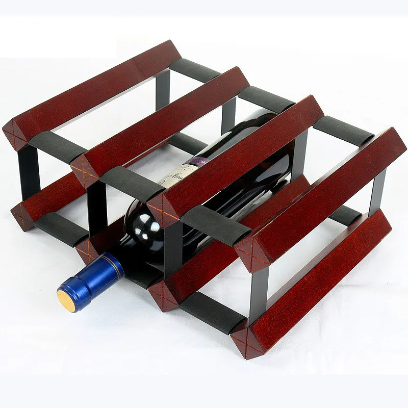 Household Texture Pine Wood Wine Rack Decoration Creative Wine Cabinet Restaurant Free Installation Bar Grape Holder Stand
