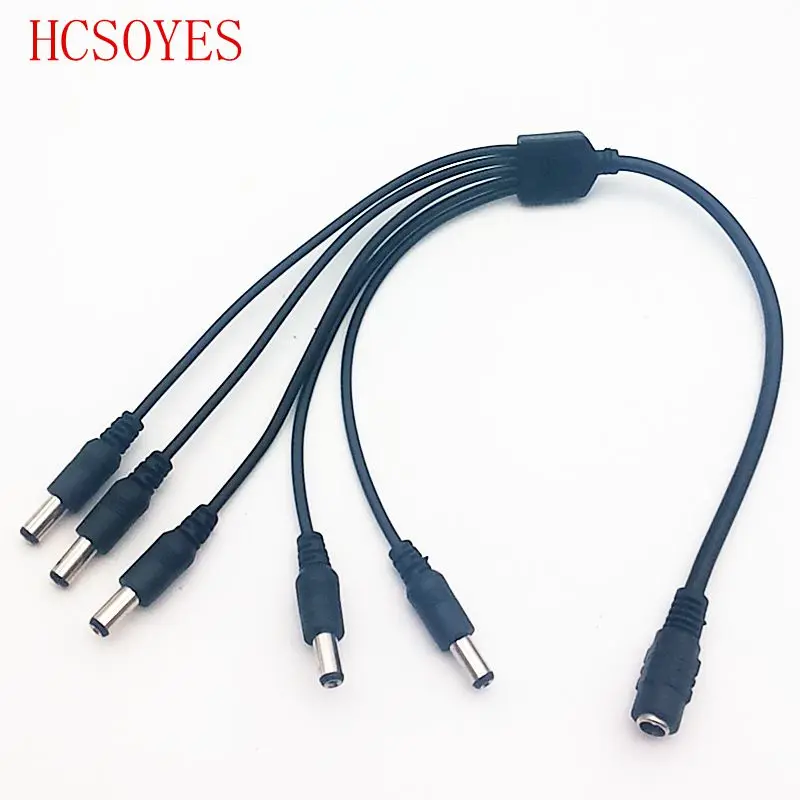  DC Power 1 Female to 2 3 4 5 6 8 Male Way Splitter Adapter Connector Plug Cable 5.5mm*2.1mm 12V For - 32394846561