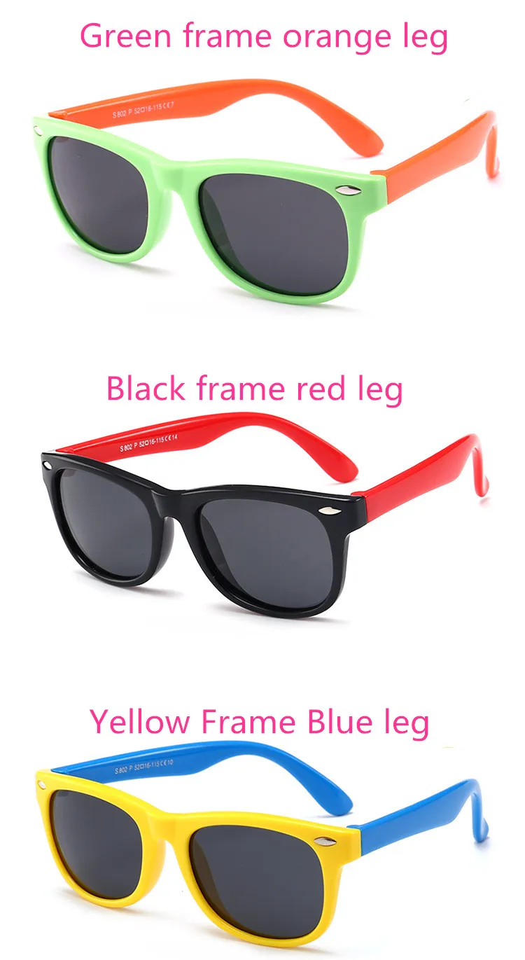Новинка, силиконовые детские поляризационные солнцезащитные очки, квадратные очки для мальчиков и девочек, UV400, фирменный дизайн, мягкие Защитные солнцезащитные очки