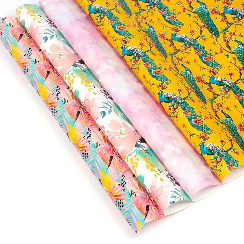 

50X70cm Peacock Printed Bright Pattern Gift Wrapping Paper Wedding Birthday Party Friends Gift Box Decorative Wrapping Paper