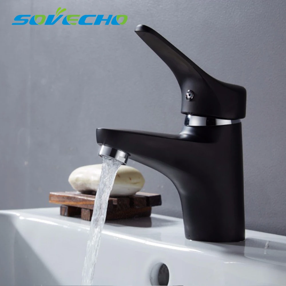 

New Style Black Color Innovative Fashion Style Home Bath Basin Faucet Cold and Hot Water Taps bathroom mixer Faucet TL089