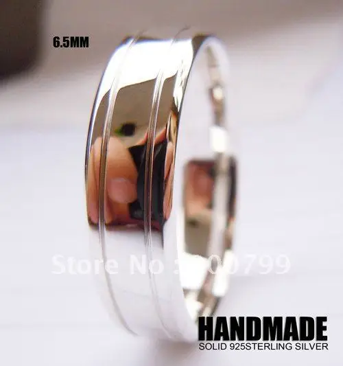 

Wellmade Solid 925 Sterling Silver 6.5mm Wedding Ring