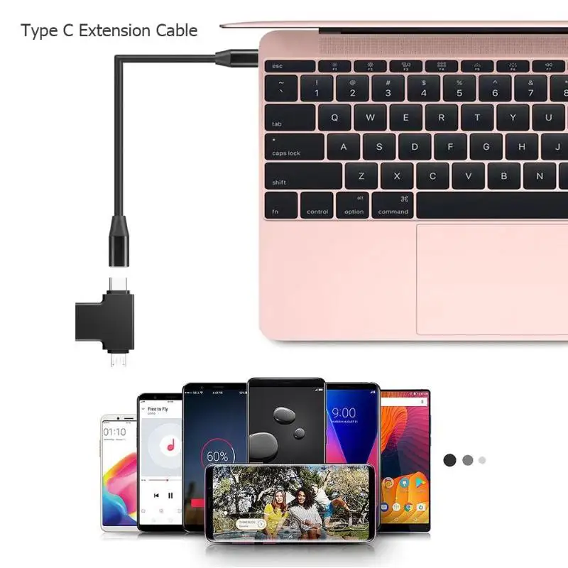 Hot 1m Type-C USB 3.1 Male to USB-C Female Extension Data Cable Extender Cord Charging Cable Audio Video Extender Wire Cord