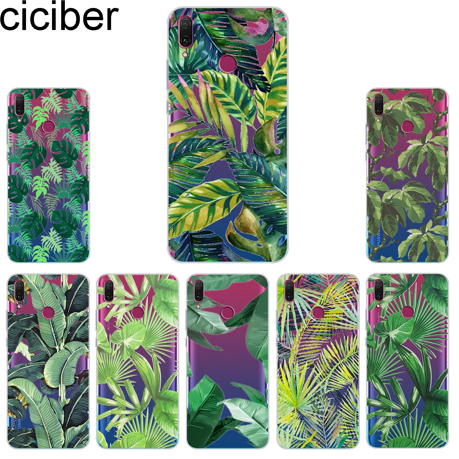 

ciciber Phone Case for Huawei Honor 10 9 8 lite 7A 8C 8X Note V10 Play Y9 Y7 Y6 Y5 Y3 Pro Prime 2017 2018 2019 Soft Cover Leaf