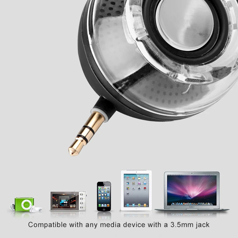 Компактный динамик AUX 3,5 мм, Мощный Громкий динамик с четким басовый Разъем для iPhone, iPad, ноутбука, ПК