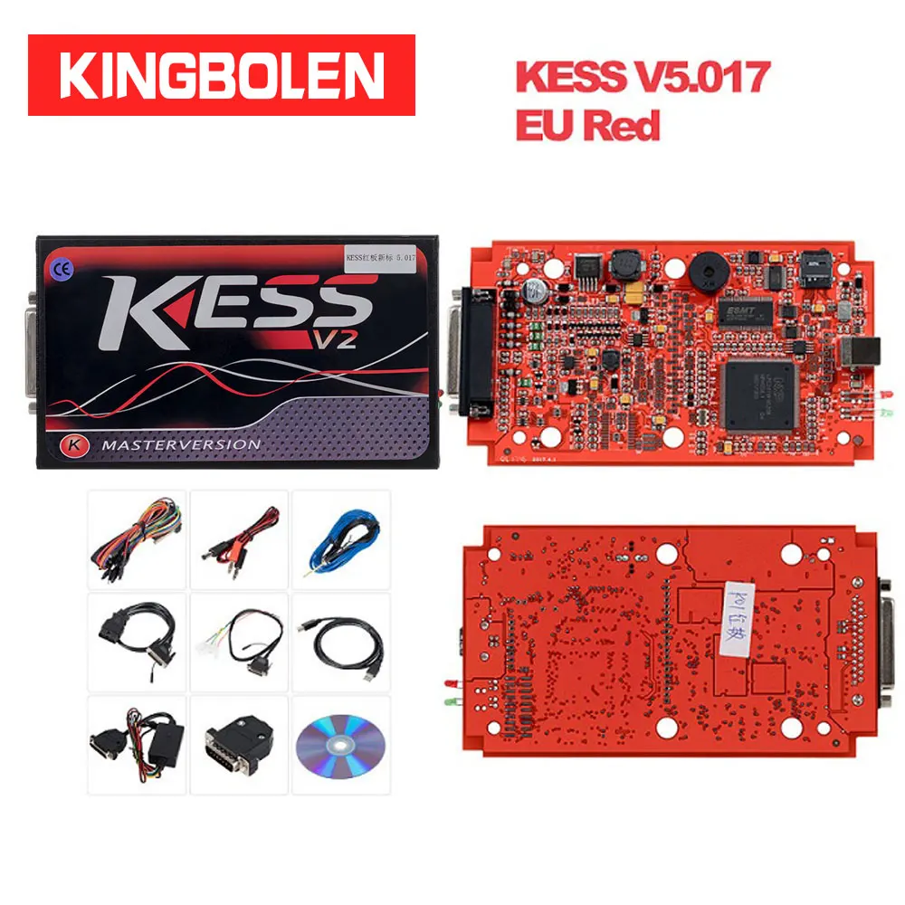 

KESSV2 KESS V5.017 EU Red PCB V2.23/V2.47 No Token Limited ECU programming tool ECM Titanium Car/Tractor/Bike ECU programmer OBD