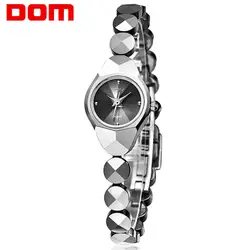 DOM Роскошные Кварцевые Вольфрам стали Для женщин Часы дизайнерские женские наручные часы со стразами женские часы браслет Relogio feminino