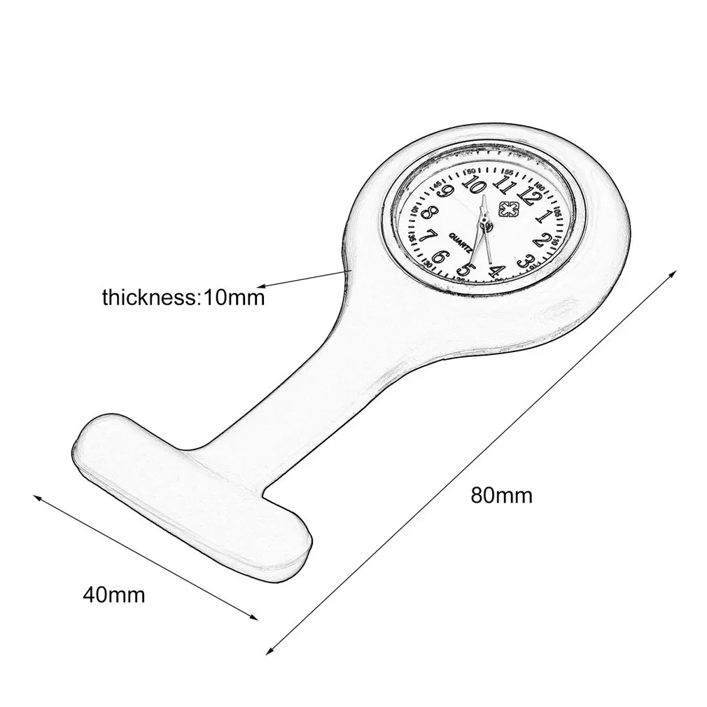 Мини Портативный силиконовые врач-медсестра карман Nurself часы брелок часы несколько Цвета Брошь булавка, кулон 5 цветов