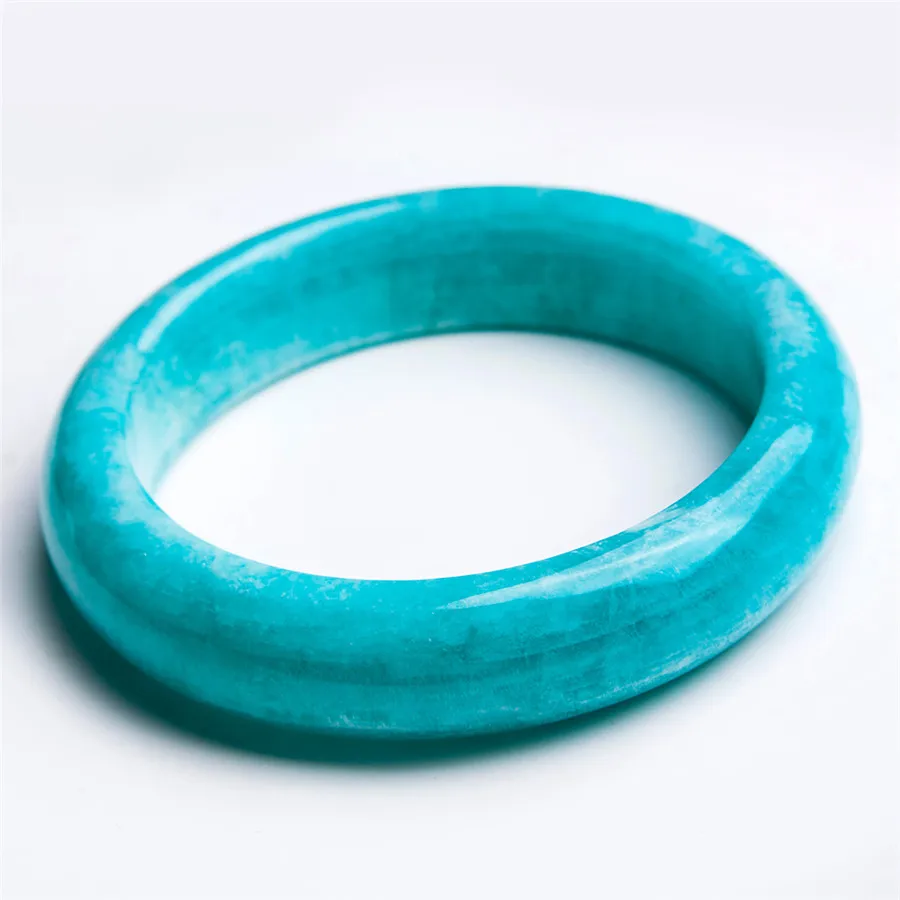 

100% Genuine Green Natural Amazonite Gemstone Fashion Crystal Bangle Bracelets For Women Female Diameter 57mm Drop Shipping