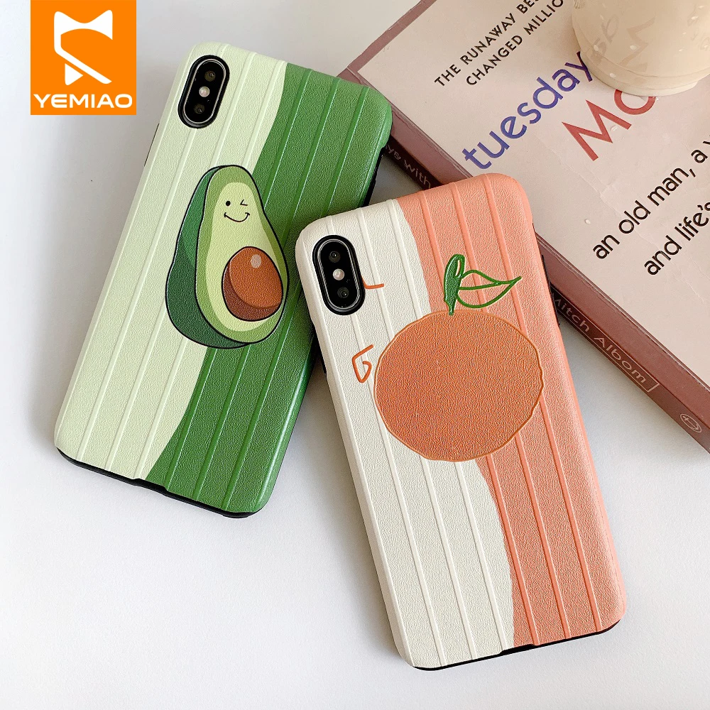 

Splice Avocado Orange Patterned Case for iPhone XR XS MAX X Cover Cute Shockproof Thin Soft Cover for iPhone 8 7 6 6s Plus Case