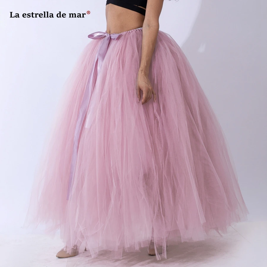 

La estrella de mar fluffy 30 color 100CM thick tulle dress cheap adult petticoat woman wholesale enaguas para el vestido de boda