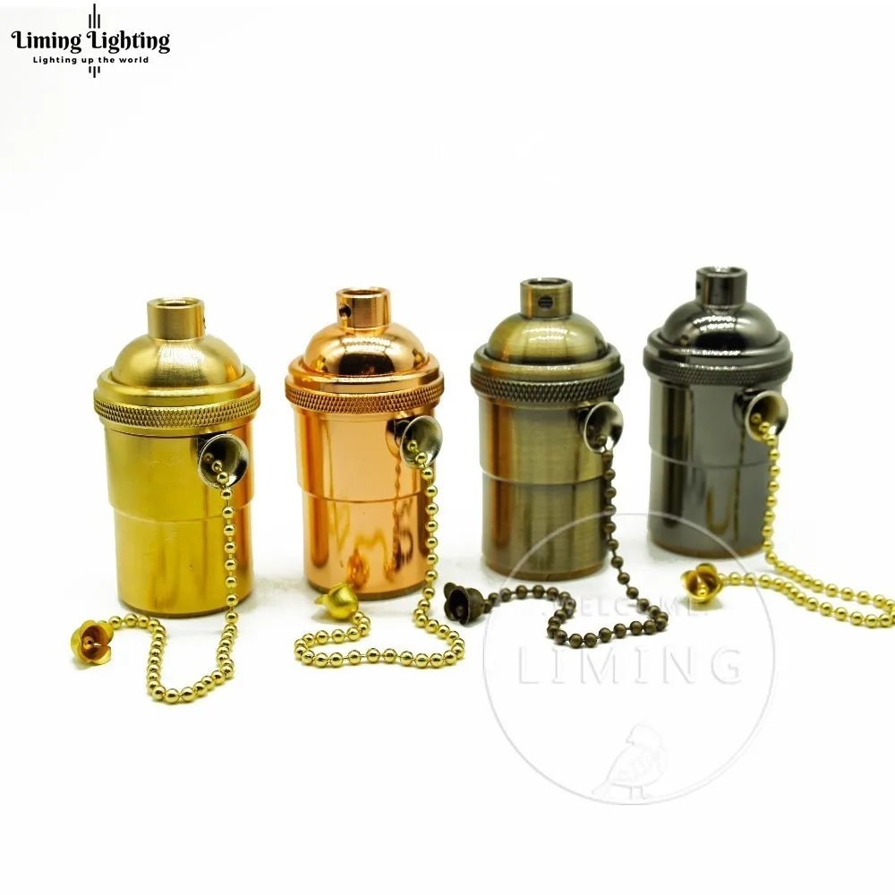Винтаж цепи лампы разъем Эдисона лампы баз E27 держатель лампы Медь Core ручка переключателя 250 В UL подвесной светильник основание светильника 1 шт