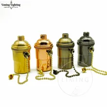 Винтаж цепи лампы разъем Эдисона лампы баз E27 держатель лампы Медь Core ручка переключателя 250 В UL подвесной светильник основание светильника 1 шт