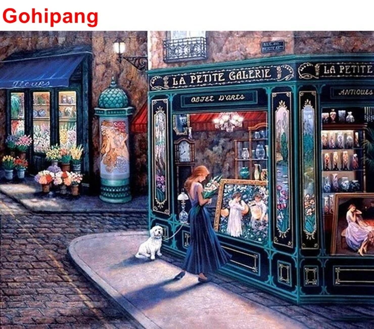 Fairy Tale Store Modern Oil Paint Wall Art Picture DIY Painting By Numbers Hand Painted Home