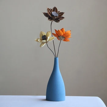 

Europe Ceramic samll Vase Grind glaze process Black blue Grey vases Flower arts and crafts home Desktop decoration