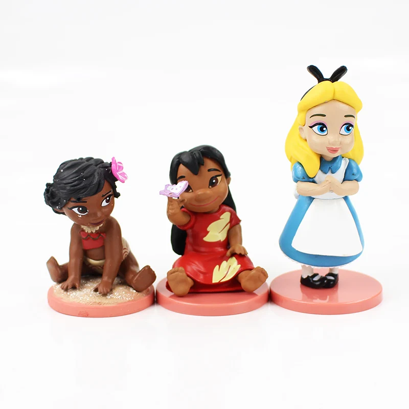 Disney Cute Princess Toys 9pcs/lot 5-8cm Frozen Elsa Anna Kristoff Moana Fairy Action Figure Dolls New Year Gift For Childrens