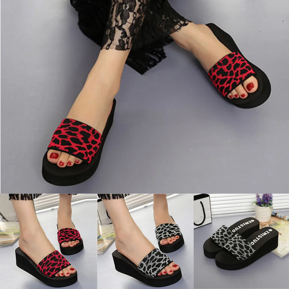 

2018 Summer Woman Shoes Platform bath slippers Wedge Beach Flip Flops High Heel Slippers For Women Brand Black EVA Ladies Shoes