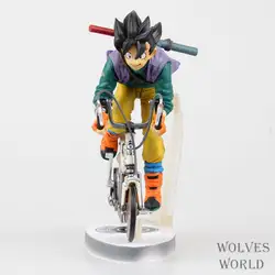 23 см Высокое качество Dragon Ball модель из коллекции Black волос Сон Гоку фигурку молодых Сон Гоку ездить на велосипеде модель