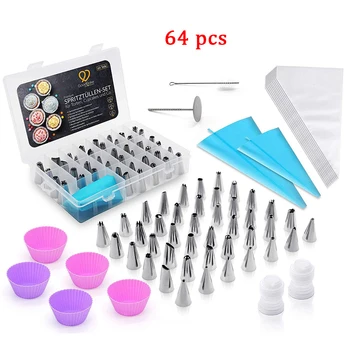 

64-piece Set Of Decorating Mouth Set Stainless Steel Cake Dessert Baking Tool Set High Quality Complete Set