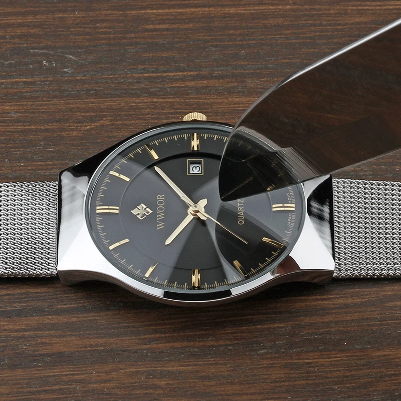 WWOOR ультра тонкие модные мужские наручные часы Лидирующий бренд Роскошные деловые часы водонепроницаемые устойчивые к царапинам мужские часы