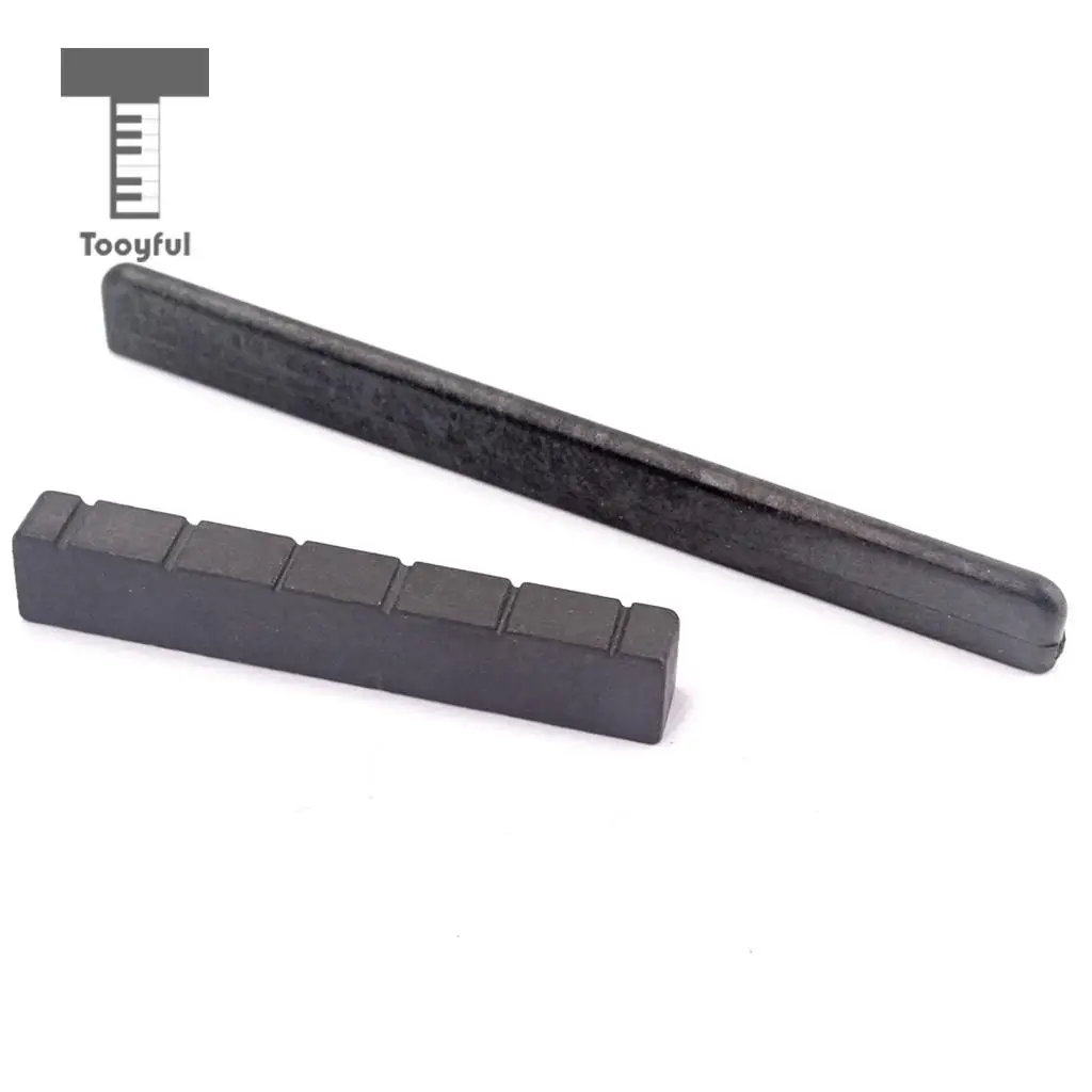 Tooyful Set of Plastic Nut Slotted & Bridge Saddle with Pick for Classical Classic Guitar Musical Instrument Parts Accessories