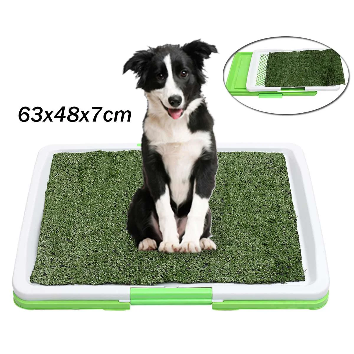 

Indoor Pet Puppy Dog Cat Grass Pad Mat Training 3-tier Toilet Large Pet Cleaning Tray Outdoor Loo Urine Toilet Holder