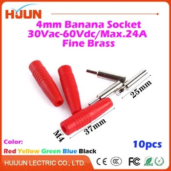 

10pcs 4mm 24A Copper Banana Panel Socket Plug Binding Post Audio Speaker Adapter Amplifier Power Female Terminal Connector