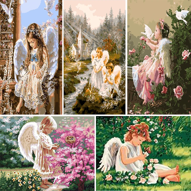 Buy Digitial Diy painting by numbers angels picture