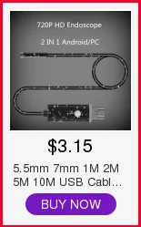 Водонепроницаемый usb-кабель 5,5 мм, 7 мм, 1 м, 2 м, 5 м, 10 м, 6 светодиодный эндоскоп для Android 1/9 CMOS, мини USB эндоскоп, камера для осмотра, бороскоп